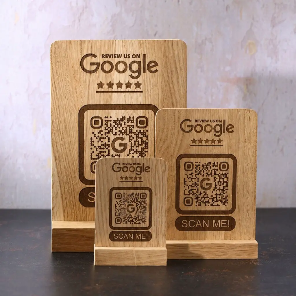 dębowy stojak na kod qr z grawerem(3).webp