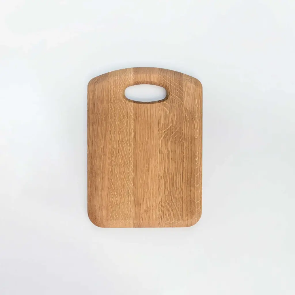 Oak cutting board with handle LEW 280x200x20mm hard wax