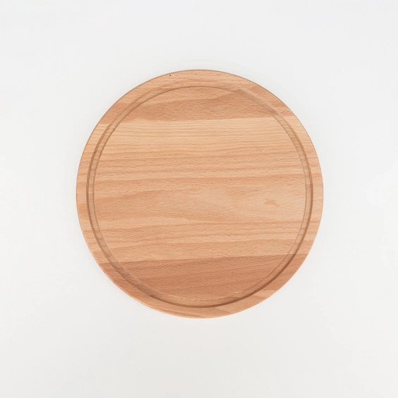 Beech cutting board with groove dia220x15mm