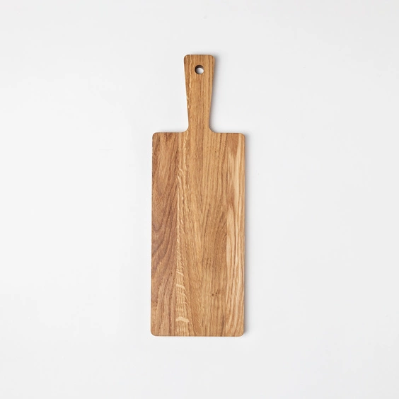 Oak cutting board with handle 395x130x20mm hard wax
