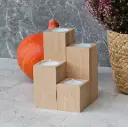 Beech set of tealight stands 