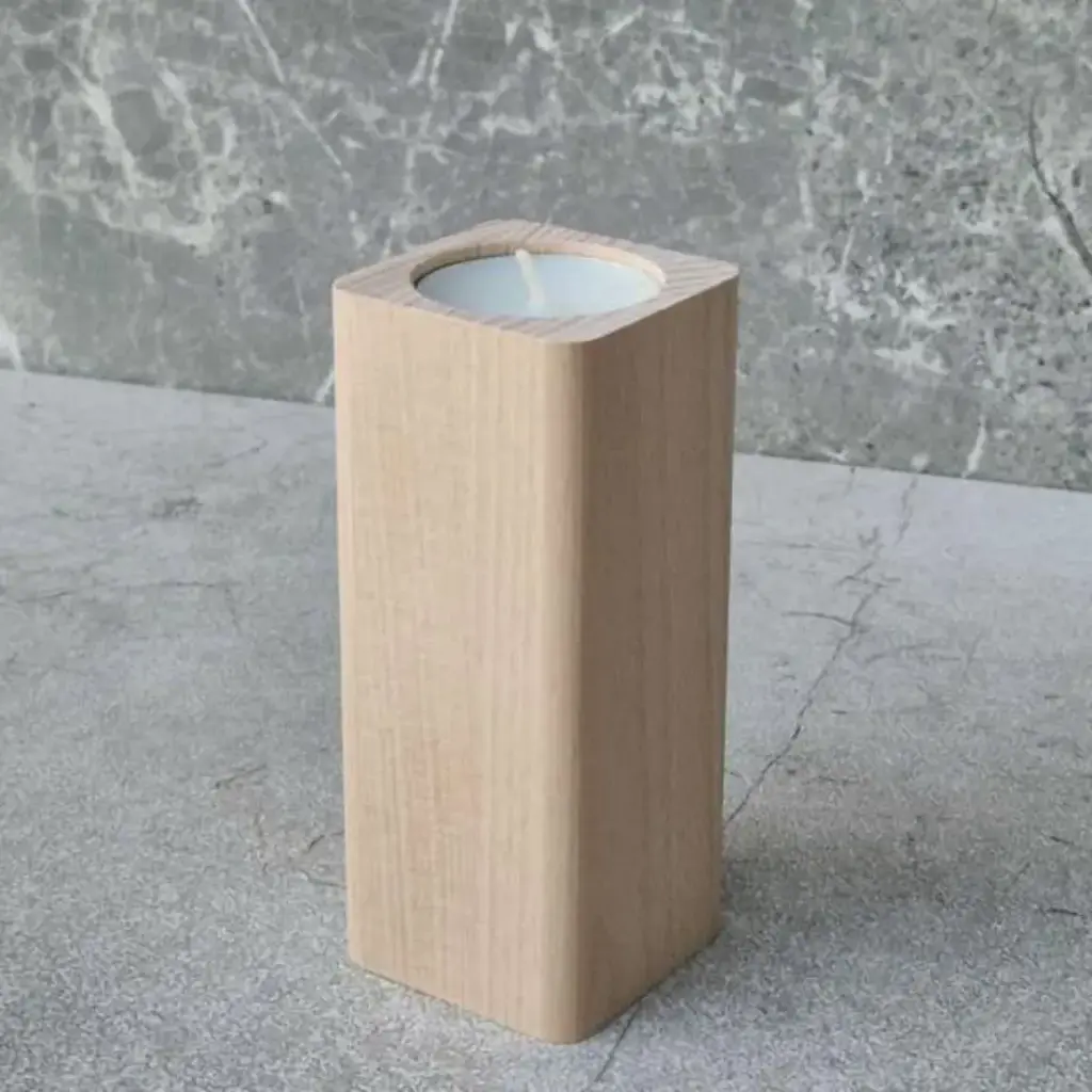 Beech tealight stand 120x50x50mm rounded