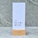 Stojak na kartkę 3DL bukowy 105x50x40mm z kieszonką plexi