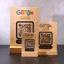 Wooden stand with UV print for QR code or menu beech