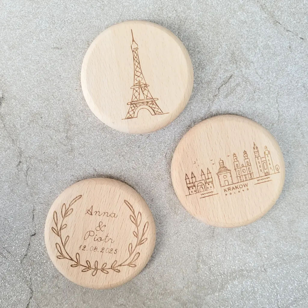 Persionalised beech bottle opener with magnets beech