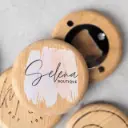 Persionalised beech bottle opener with  color UV print magnets beech 