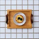 Oak tray 300x200x20mm with leather handles