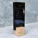 Oak cube menu stand with rounded edges 60x60x60mm natural