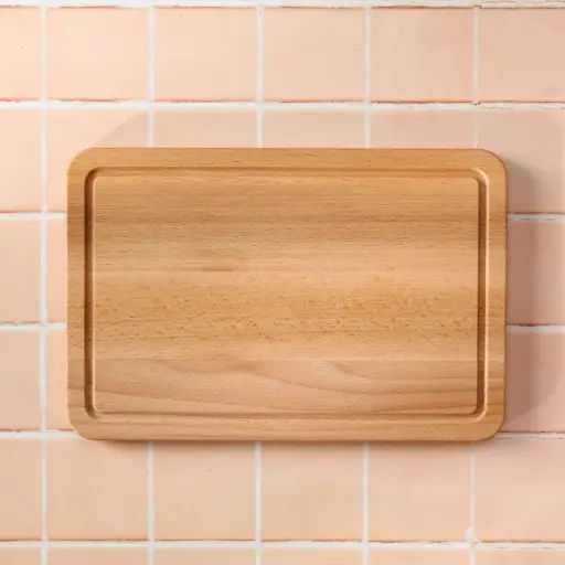 [BK15-00009-P-025114] Beech cutting board with groove 300x200x15mm