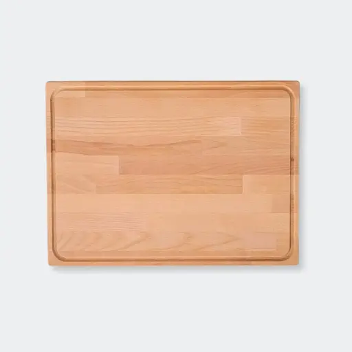 [BK40-00051-P-025177] Beech cutting board with groove 395x295x40mm