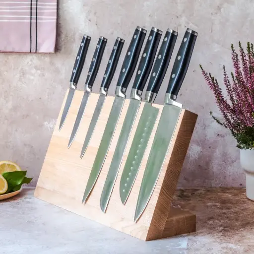 [BK30-00135-H-025180] Beech 7 knives stand with magnets