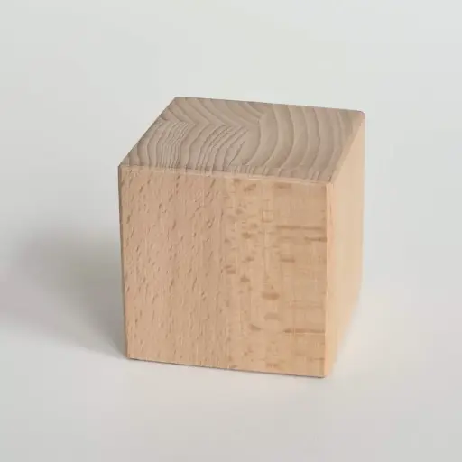 [BK40-00305-025206] Beech cube slanted edges 60x60x60mm raw