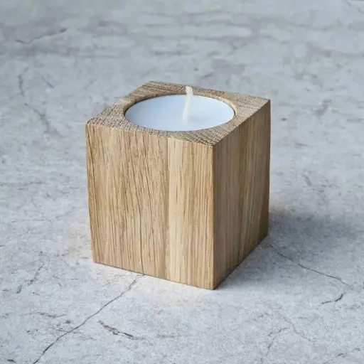 [DB50-00902-H-025347] Oak tealight stand 60x50x50mm