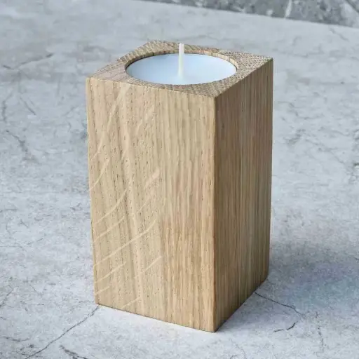 [DB50-00902-H-025348] Oak tealight stand 90x50x50m