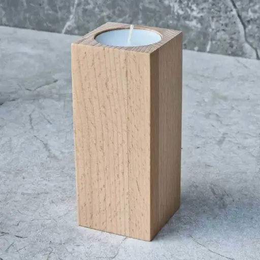[BK50-00902-040660] Beech tealight stand 120x50x50mm