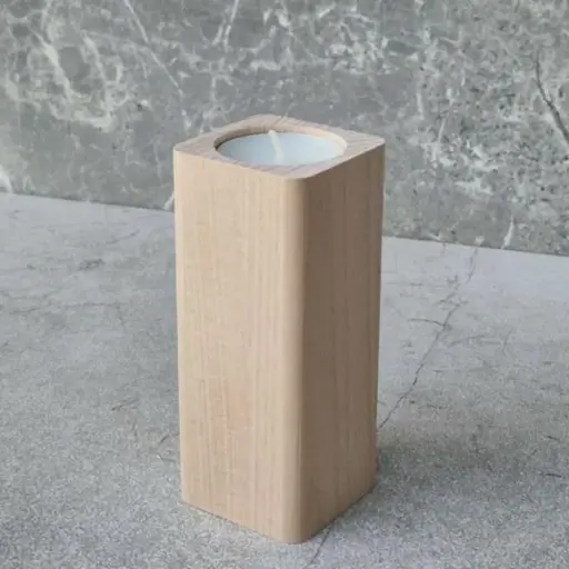[BK50-00902-S-040673] Świecznik na tealight bukowy 120x50x50mm zaokrąglany 