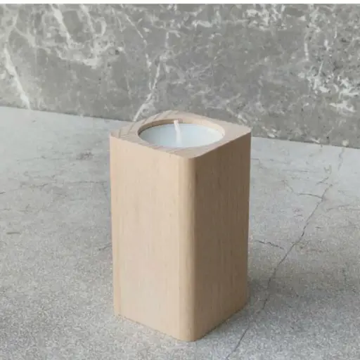 [BK50-00902-040676] Świecznik na tealight bukowy 90x50x50mm zaokrąglany