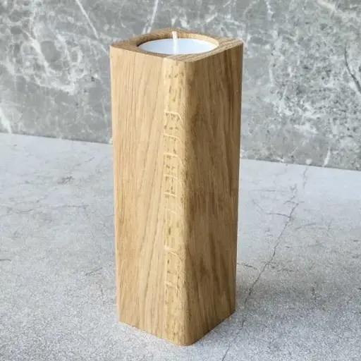 [DB50-00902-H-040678] Świecznik na tealight dębowy 150x50x50mm