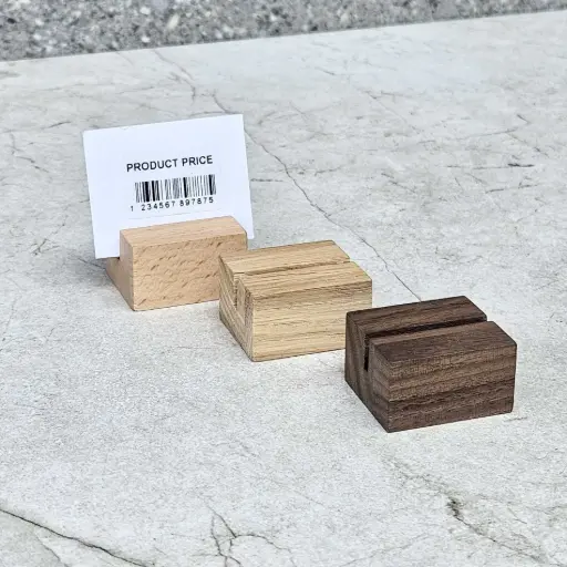 Wooden price card stand 34x30x20mm